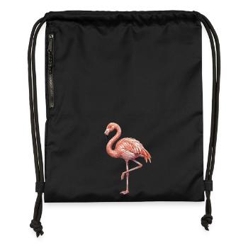 Flamingo Mosaic - Tropical Art for Bird Lovers - Gymsac made from recycled material - black - Front