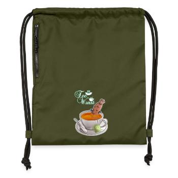 Saucisse au thé - Sac à cordon en polyester recyclé - military green - Devant