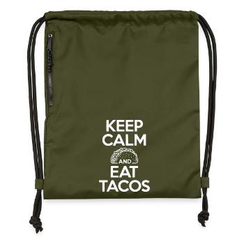 Keep Calm And Eat Tacos - Gymsac made from recycled material - military green - Front