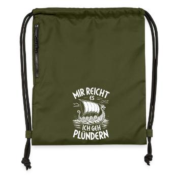  Mir Reicht Es Ich Geh Plündern Wikinger - Turnbeutel aus Recycling-Material - military Green - Vorne