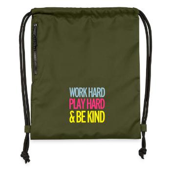 Work Hard - Turnbeutel aus Recycling-Material - military Green - Vorne