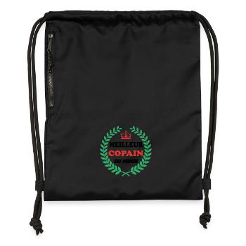 Meilleur copain du monde - Sac à cordon en polyester recyclé - noir - Devant
