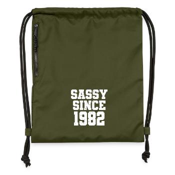 Sassy Since 1982 Funny 40th Birthday Men & Women - Gymsac made from recycled material - military green - Front