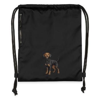 Dachshund Dackel - Turnbeutel aus Recycling-Material - Schwarz - Vorne