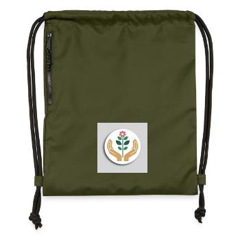 Nurturing Growth Logo - Gymsac made from recycled material - military green - Front