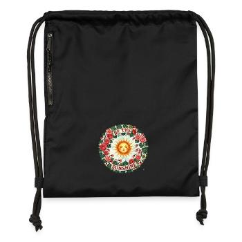 Be the Sunshine – Uplifting Retro Positivity Design - Turnbeutel aus Recycling-Material - Schwarz - Vorne