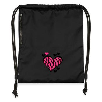 Crossed Heart Details - Gymsac made from recycled material - black - Front