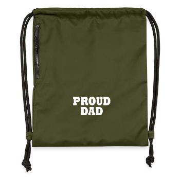 Proud dad - Gymsac made from recycled material - military green - Front