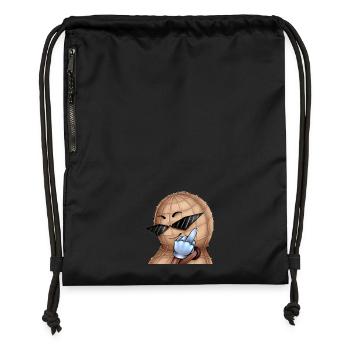 Moyen doigt écrou - Sac à cordon en polyester recyclé - noir - Devant
