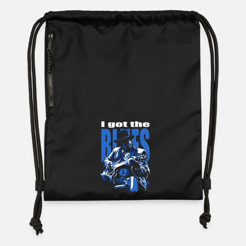 I got the blues - Sac à cordon en polyester recyclé - noir