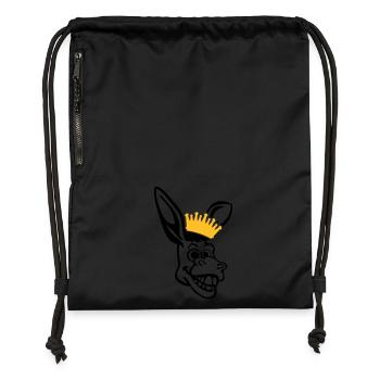 donkey_face_pe2 - Sac à cordon en polyester recyclé - noir - Devant