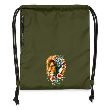 Wunderbare Frau, deren lange Haare - Turnbeutel aus Recycling-Material - military Green - Vorne
