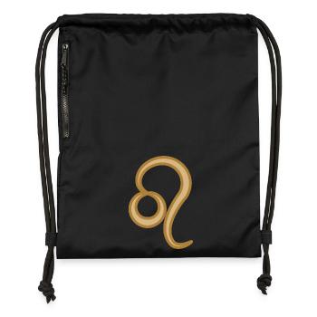 Leo Zodiac Symbol Two Tone Golden - Gymsac made from recycled material - black - Front