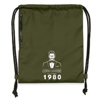 45. Geburtstag Living Legend (GENT) since 12/1980 - Gymsac made from recycled material - military green - Front