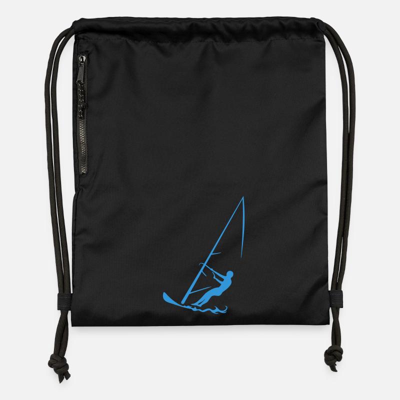 Surfeur - Sac à cordon en polyester recyclé - noir