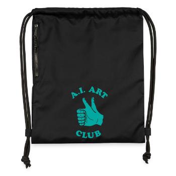 Funny AI Art Club Artificial Intelligence Machine - Gymsac made from recycled material - black - Front