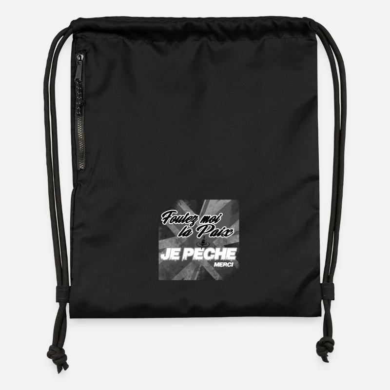 Foutez-moi-la-paix - Sac à cordon en polyester recyclé - noir