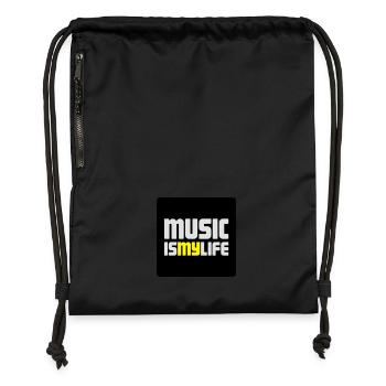 music i smy life - Gymsac made from recycled material - black - Front