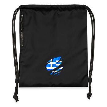 flag football greek country - Gymsac made from recycled material - black - Front