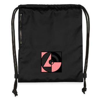 Geometrie Quadrat - Turnbeutel aus Recycling-Material - Schwarz - Vorne