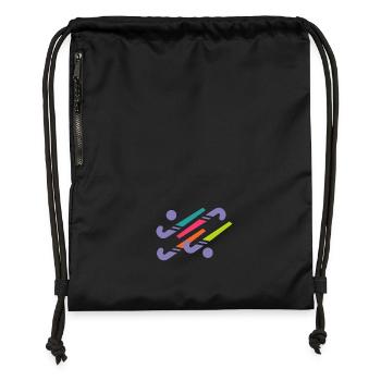 Crosse de hockey - Sac à cordon en polyester recyclé - noir - Devant