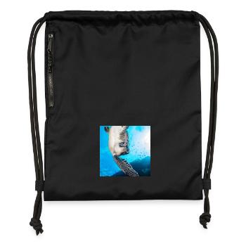 Turtle - Gymsac made from recycled material - black - Front