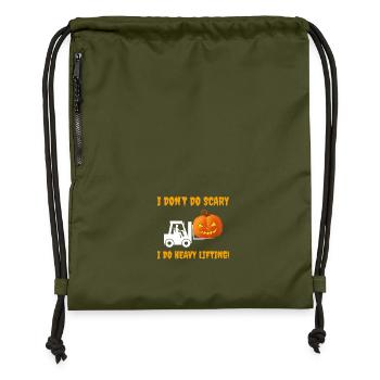 Halloween Ghost Forklift Operator Pumpkin Funny - Gymsac made from recycled material - military green - Front