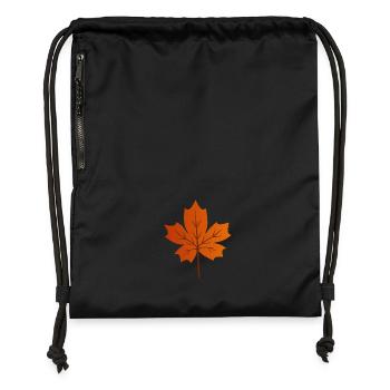 Feuille d’érable - Sac à cordon en polyester recyclé - noir - Devant