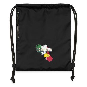 Campanie Italie Région Rétro Carte Murale Vintage - Sac à cordon en polyester recyclé - noir - Devant