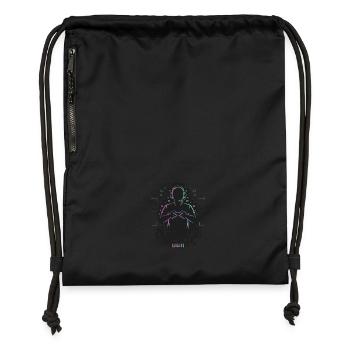 Level Up Your Life – Gamer-Silhouette - Turnbeutel aus Recycling-Material - Schwarz - Vorne