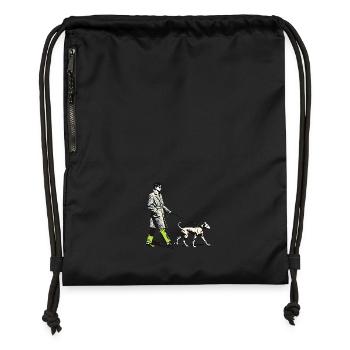 Promener le chien - Sac à cordon en polyester recyclé - noir - Devant