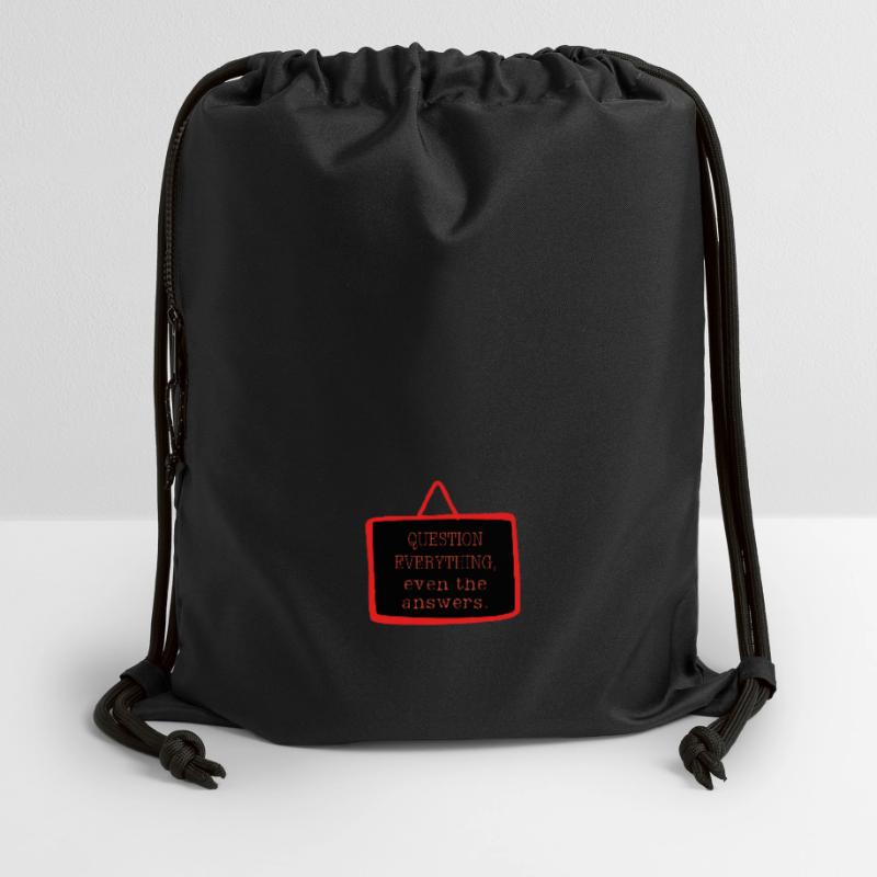 Bold "Question Everything" Philosophy Design Gymsac made from recycled material