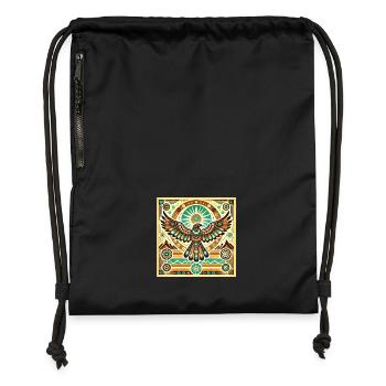 Eagle Power Animal - Gymsac made from recycled material - black - Front