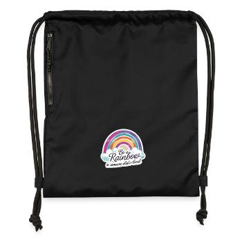 Soyez un arc-en-ciel dans le nuage de quelqu’un d’autre coloré - Sac à cordon en polyester recyclé - military green - Devant