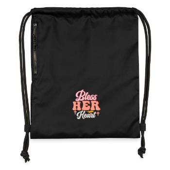 bénis son cœur - Sac à cordon en polyester recyclé - noir - Devant
