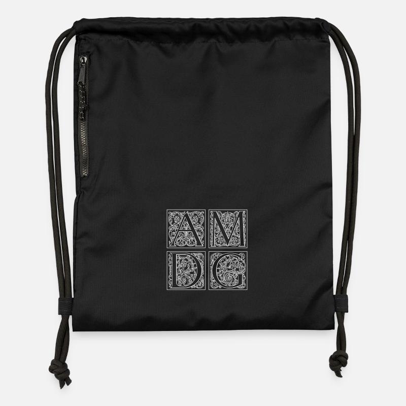 Ad maiorem Dei gloriam - Gymsac made from recycled material - black