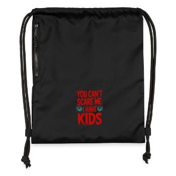 Tu ne peux pas me faire peur, j’ai des enfants - Sac à cordon en polyester recyclé - noir - Devant
