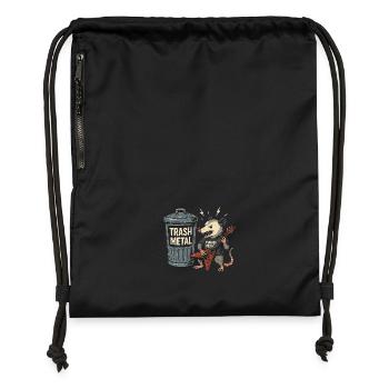 Lustige Opossum Thrash Metal Gitarre Vintage Trasher - Turnbeutel aus Recycling-Material - Schwarz - Vorne