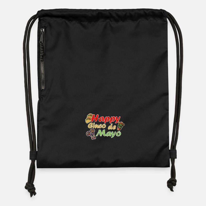 Happy Cinco de Mayo Funny Mexico Celebration Design - Gymsac made from recycled material - black