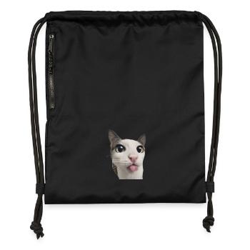 Effet de pixel Mlem - Sac à cordon en polyester recyclé - noir - Devant