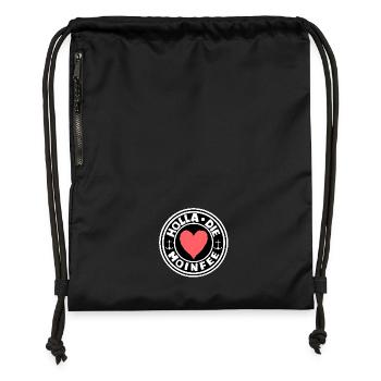 Moin Moin gesabbel T-Shirt Holla die MoinFee - Turnbeutel aus Recycling-Material - Schwarz - Vorne