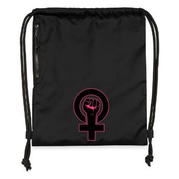 feministin - Turnbeutel aus Recycling-Material - Schwarz - Vorne