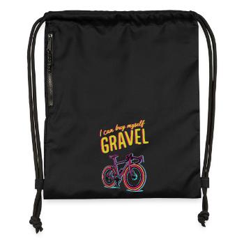 Motivation vibrante pour le cyclisme sur gravier - Sac à cordon en polyester recyclé - noir - Devant