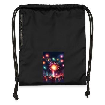 Superbe feu d’artifice - Sac à cordon en polyester recyclé - noir - Devant