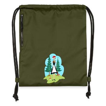 Black Forest Girl Girl - Gymsac made from recycled material - military green - Front