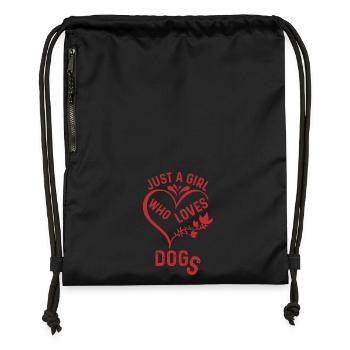 Valentine Geschenk Spruch Haustiere Hund Dog Love - Turnbeutel aus Recycling-Material - Schwarz - Vorne