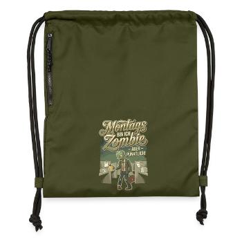 Mondays Zombie Office On Time - Gymsac made from recycled material - military green - Front