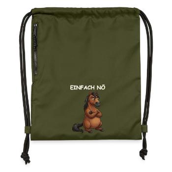 Horse Funny Saying - Gymsac made from recycled material - military green - Front
