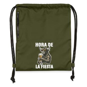 Spruch Stier Party - Turnbeutel aus Recycling-Material - military Green - Vorne
