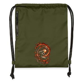 Surfer-Astronaut – Fall Spiral – Halloween - Turnbeutel aus Recycling-Material - military Green - Vorne